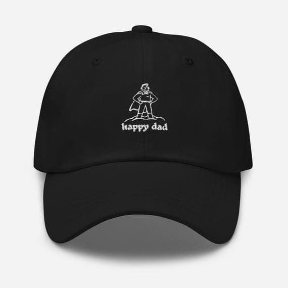 Happy Dad Embroidered Baseball Cap | Father’s Day Gift for Dad | Casual Cotton Dad Hat | Funny Embroidery Cap for Men | Gift for Him
