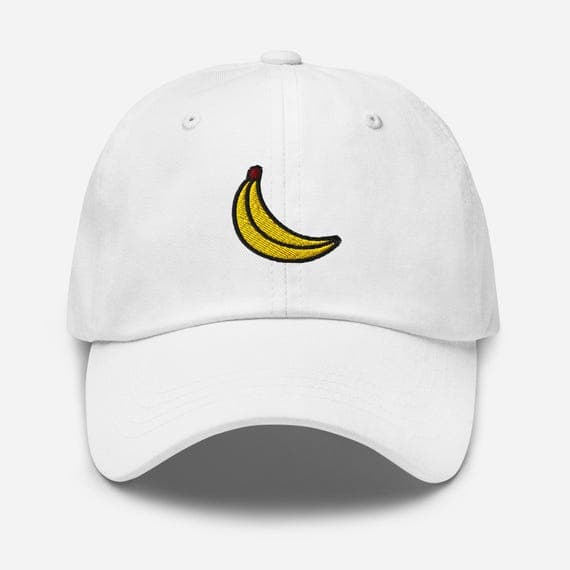 Cute Banana Embroidered Hat, Tropical Fruit Hat | Cute Fruit Lover Gift