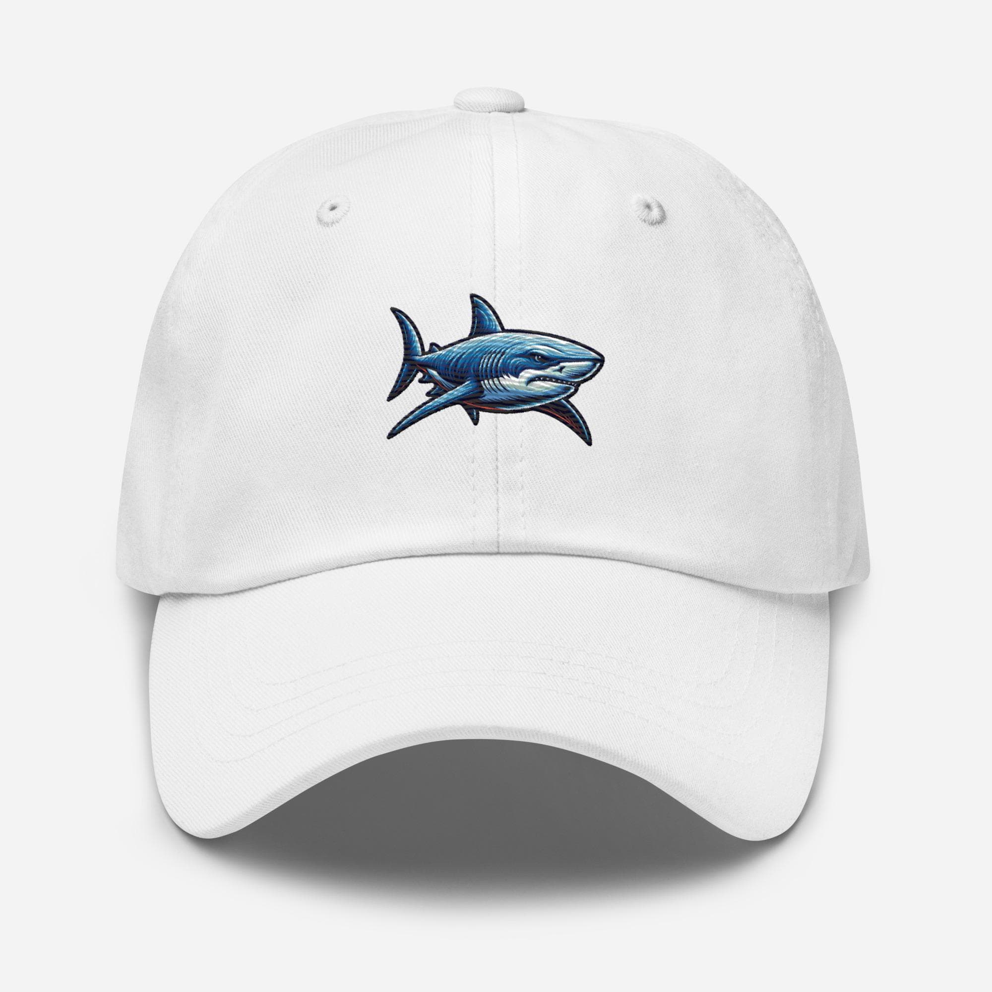 Shark Dad Cap | Cute Shark Hat Gift for Him Her | Ocean Lover Baseball Cap | Summer Beachwear Present | Adjustable Unisex Hat