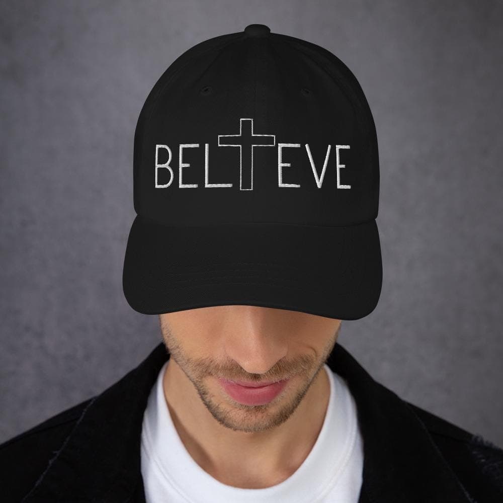 Believe Embroidered Hat | Inspirational Baseball Cap | Positive Message Dad Hat | Adjustable Minimalist Cap for Men & Women