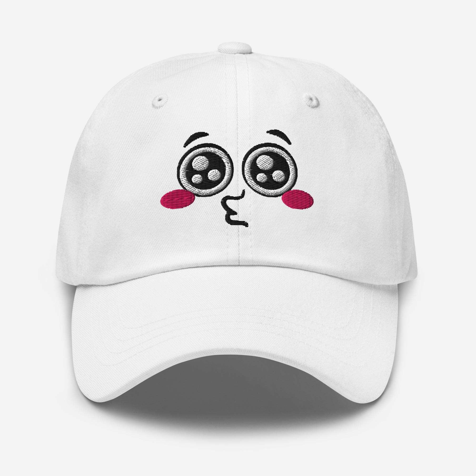 Cute Pleading Cartoon Face Embroidered Hat – Kawaii Expression Cap, Funny Aesthetic Dad Hat, Unique Embroidery Gift