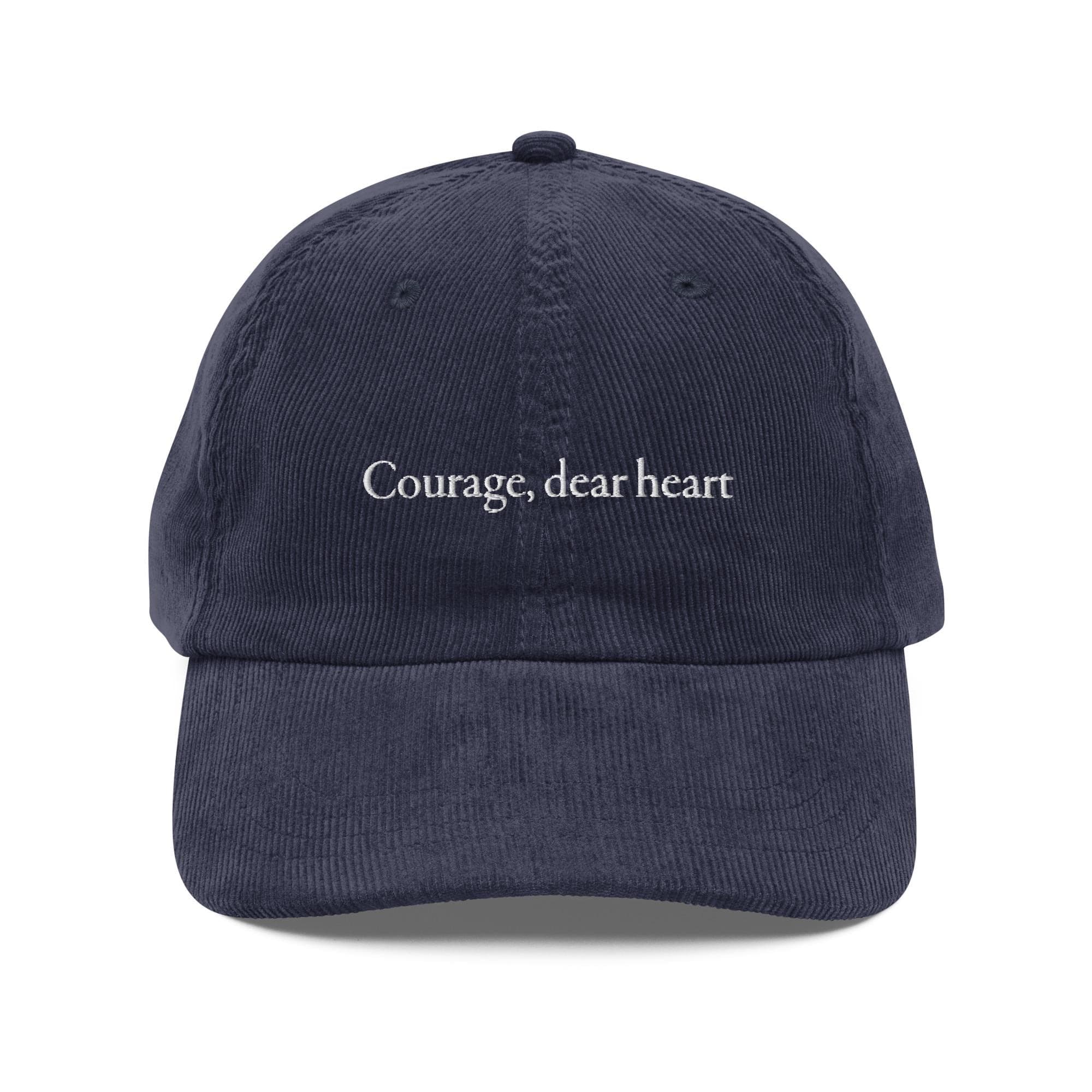 Corduroy Cap Narnia Quote Embroidered Courage Dear Heart Literary Gift for Book Lovers