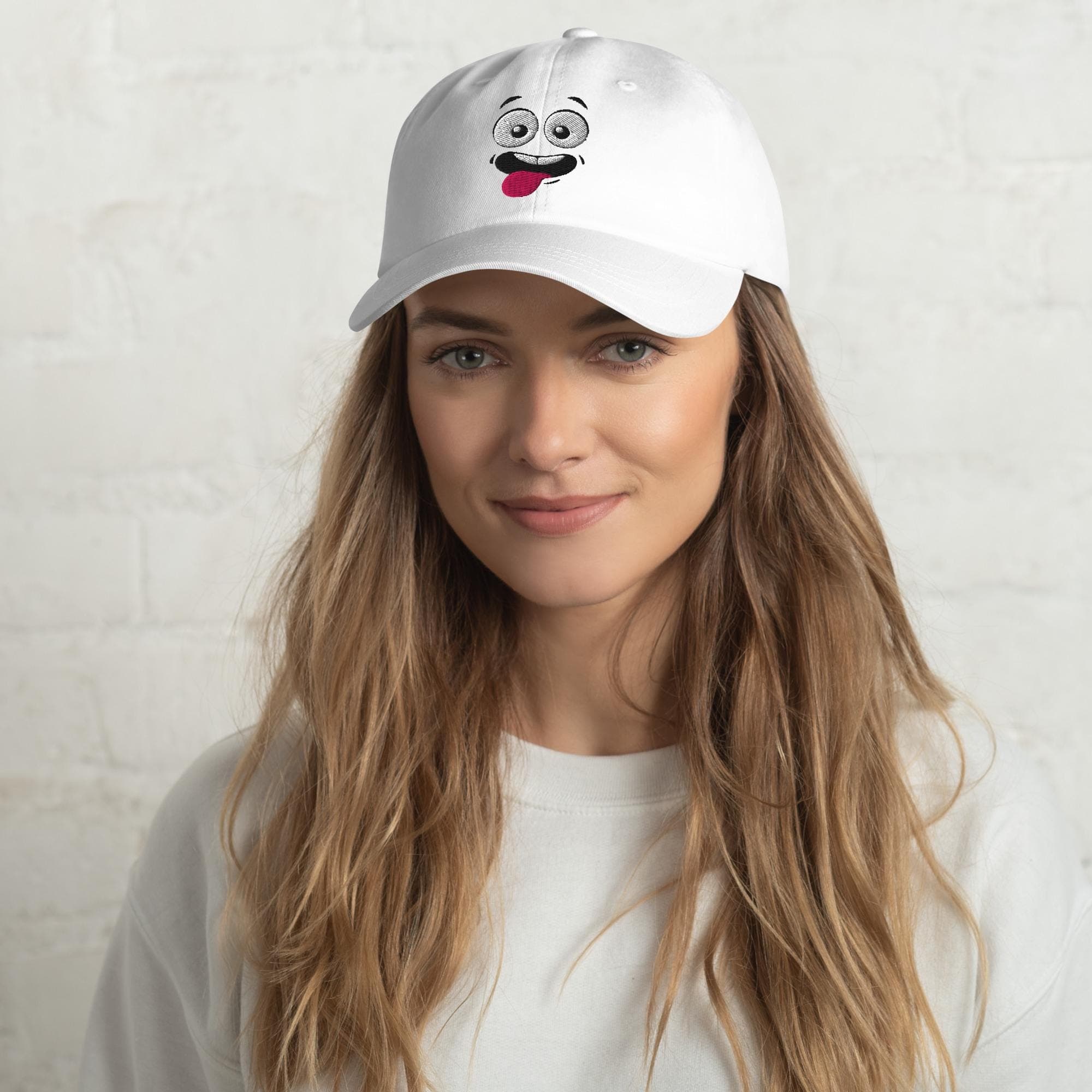 Happy Cartoon Face Embroidered Hat – Cute Fun Baseball Cap