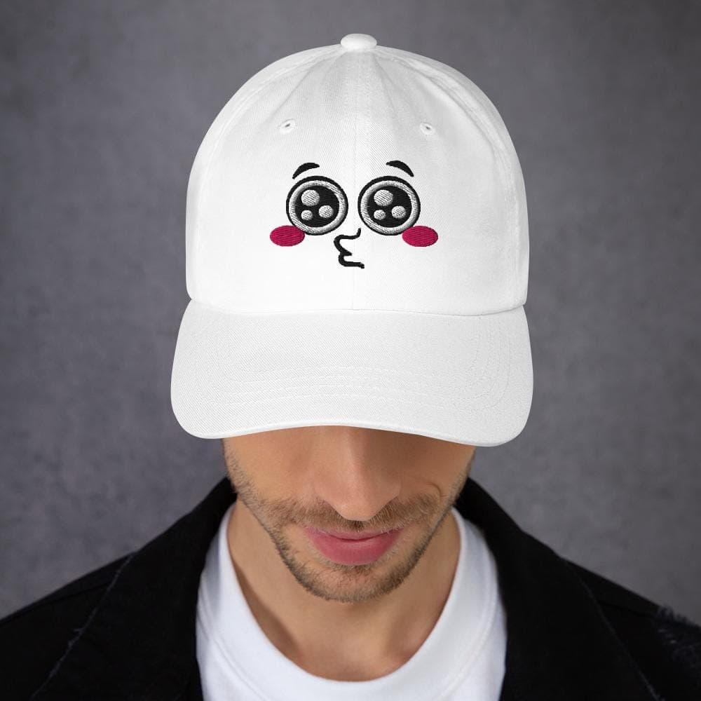 Cute Pleading Cartoon Face Embroidered Hat – Kawaii Expression Cap, Funny Aesthetic Dad Hat, Unique Embroidery Gift