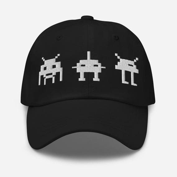 Classic Game Monster Embroidered Cap – Retro Gamer Hat, Vintage Gaming Gift, Geek Style Baseball Cap, Nerdy Dad Hat