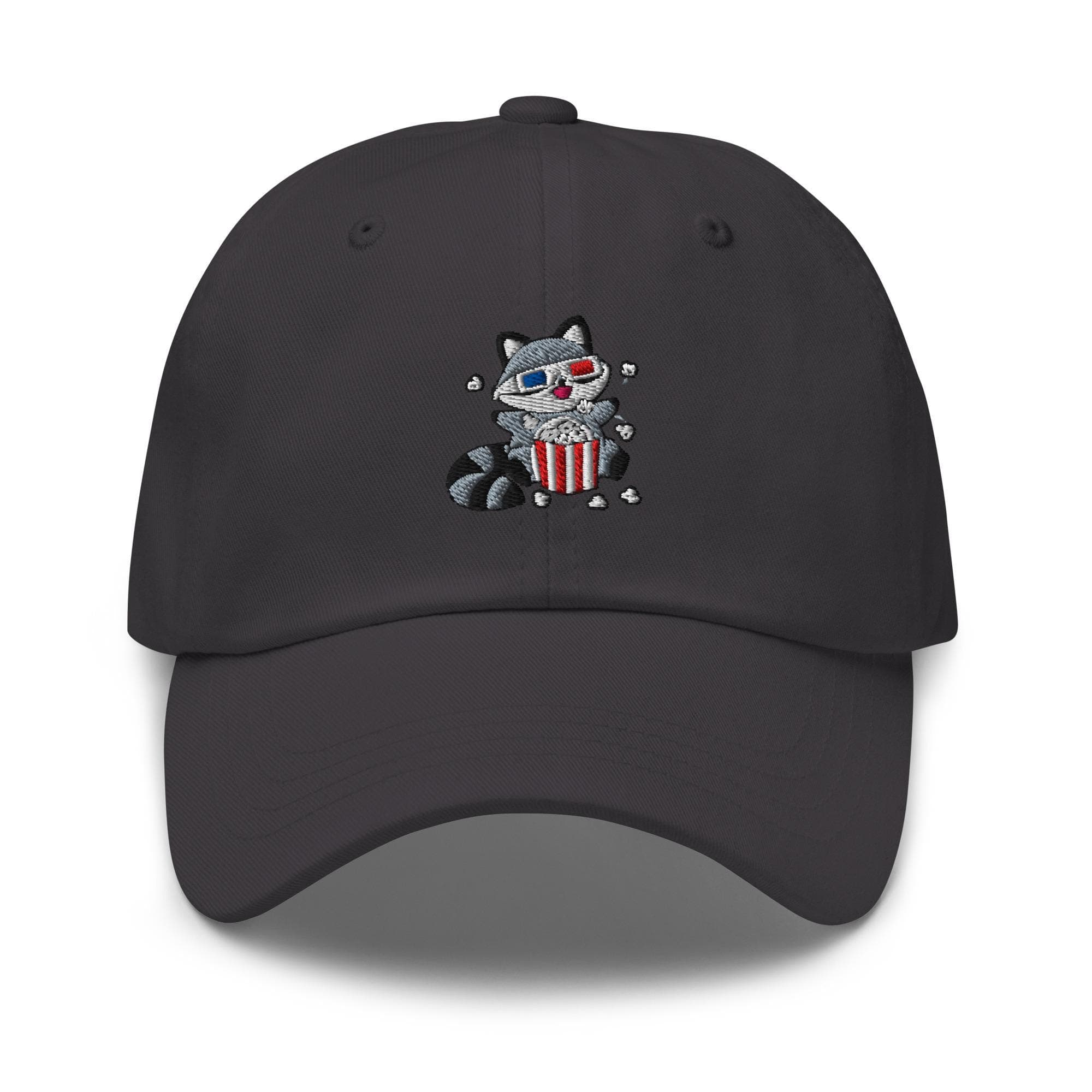 Raccoon Hat Watching Movie Embroidered Dad Hat, Gift For Raccoon Lover Baseball Cap, Dad Cap Gifts, Gift for Dad Gift for Mom