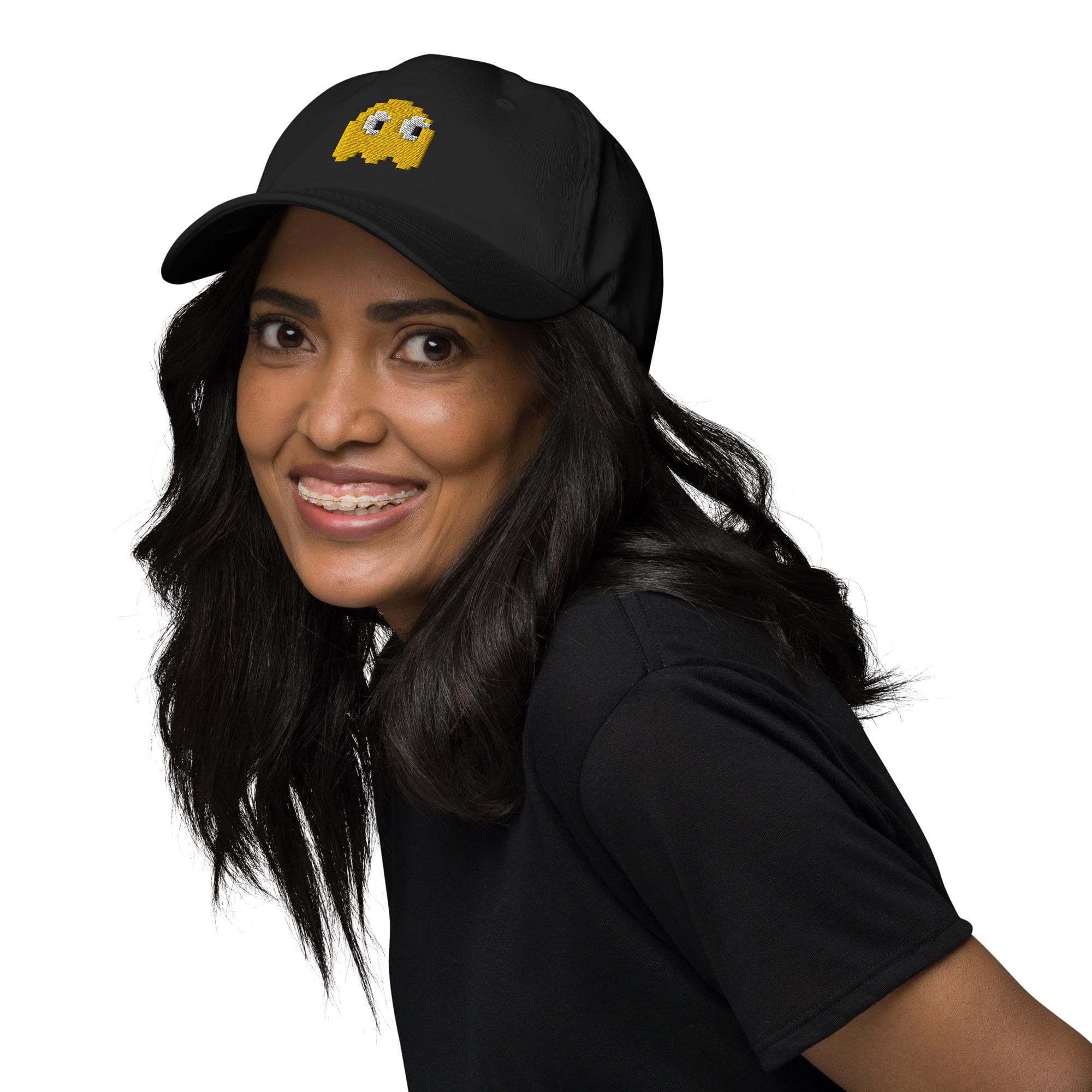 Embroidered Pacman Monster Hat – Retro Arcade Game Cap, Gamer Gift, 80s Video Game Dad Hat, Unisex Vintage Gaming Cap