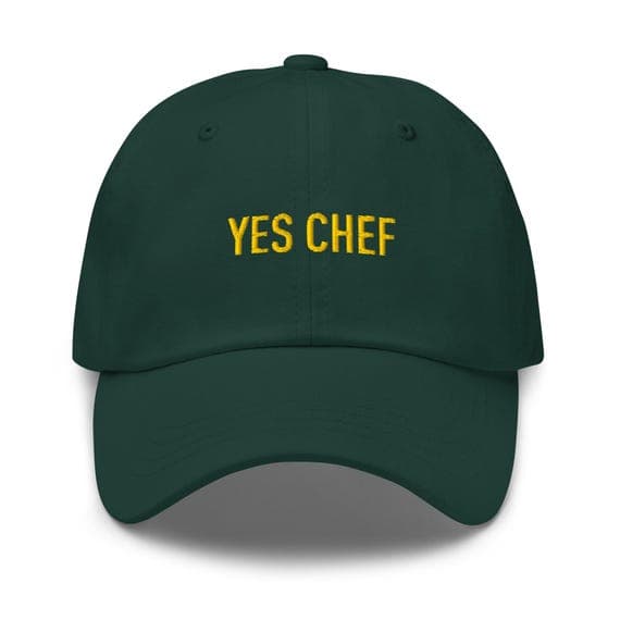 Yes, Chef Hat Embroidered Hat, Yes Chef Cap, Dad Cap, Strapback Cap, Foodie Gift, Dad Gift Culinary Hat, Gift for Mom, Gift for Friend