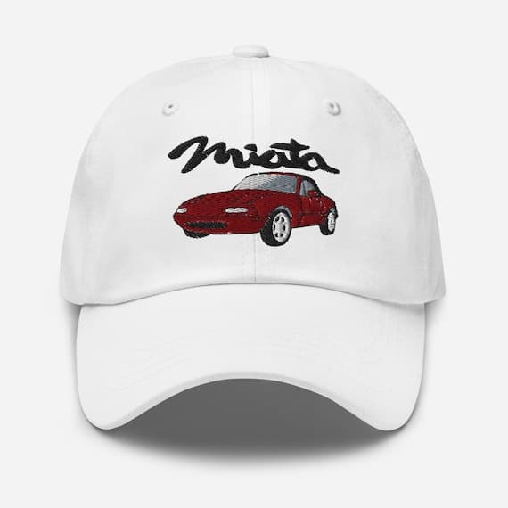 Maroon Miata Mazda Hat Embroidered Dad Cap