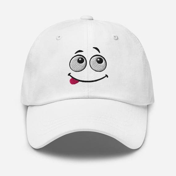 Cute Cartoon Smile Face Hat – Embroidered Cap, Funny Expression Baseball Cap, Trendy Casual Unisex Hat, Gift for Teens & Adults