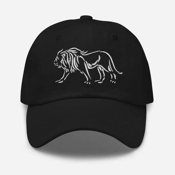 Embroidered Lion Hat – Cute Animal Baseball Cap – Safari Animal Embroidery – Gift for Lion Lovers