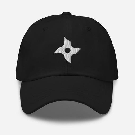 Shuriken Embroidered Hat – Ninja Star Cap, Japanese Samurai Style Streetwear Baseball Dad Hat