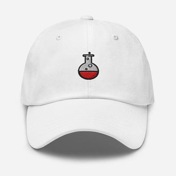 Embroidered Beaker Hat | Science Lab Cap | Chemistry Geek Gift | STEM Embroidery Hat