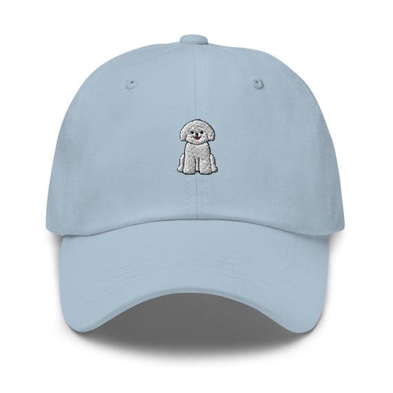 Bichon Hat Embroidered Dad Hat Cute Bichon Frise Cap Gift for Dad Dog Animal Lover Gift for Bichon Frise Dog Owner Cute Small Dog Gift Hat