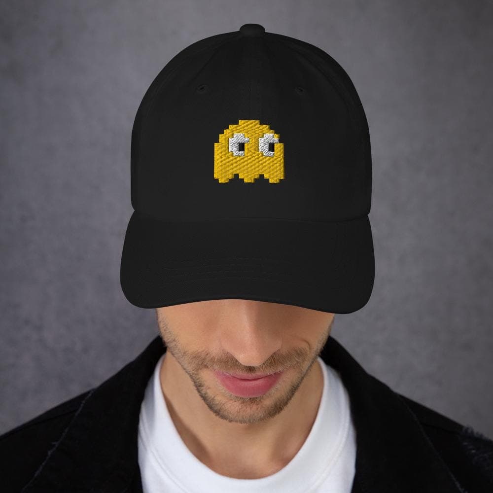 Embroidered Pacman Monster Hat – Retro Arcade Game Cap, Gamer Gift, 80s Video Game Dad Hat, Unisex Vintage Gaming Cap