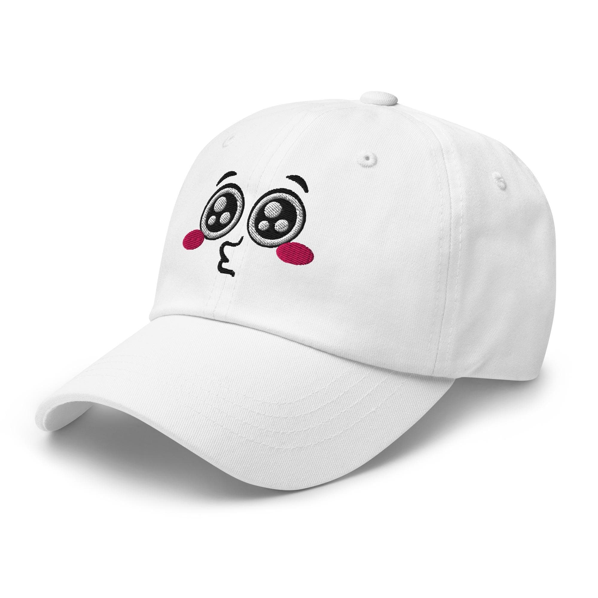 Cute Pleading Cartoon Face Embroidered Hat – Kawaii Expression Cap, Funny Aesthetic Dad Hat, Unique Embroidery Gift