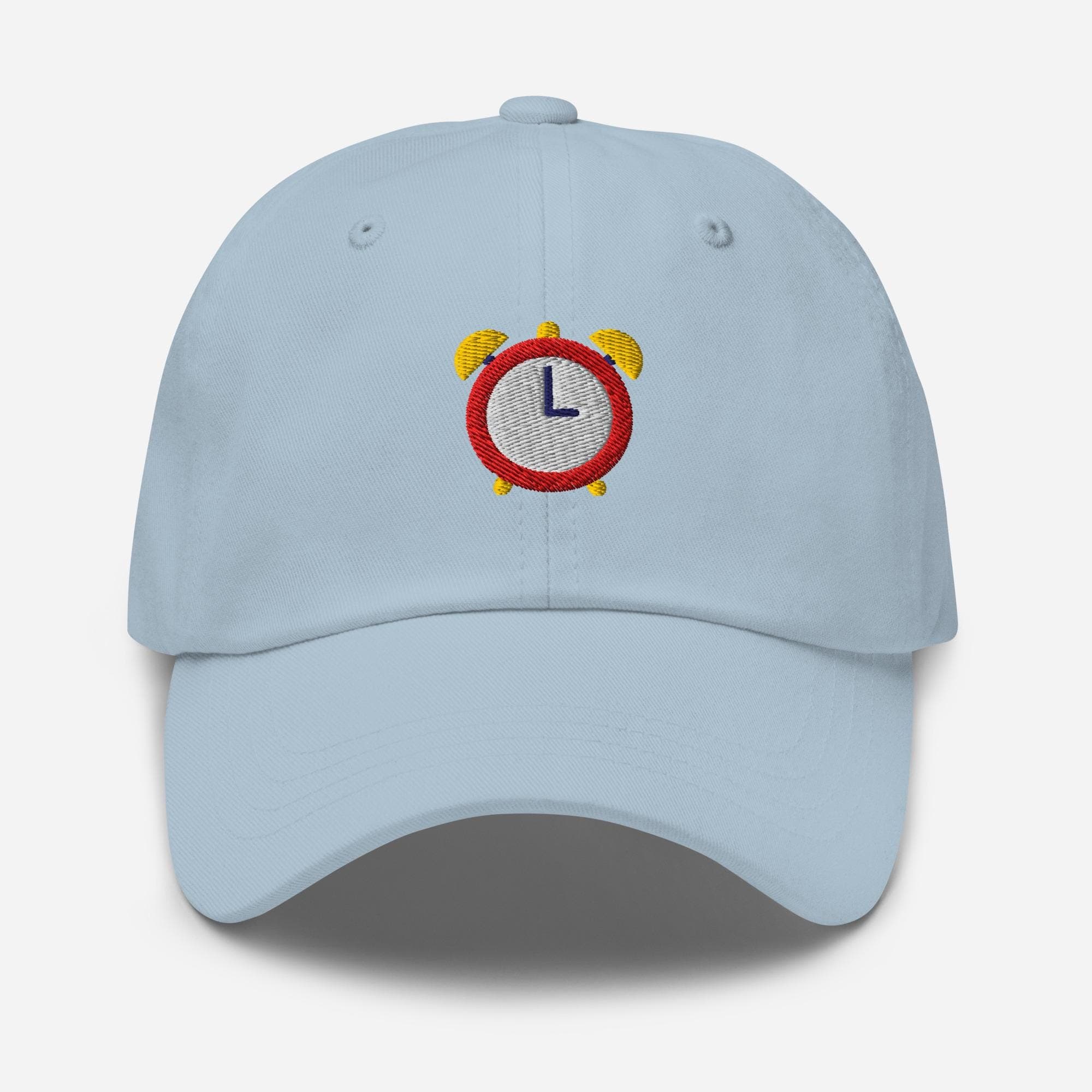 Alarm Clock Embroidered Dad Hat, Minimalist Baseball Cap for Students, Workers Night Owls, Adjustable Cotton Cap