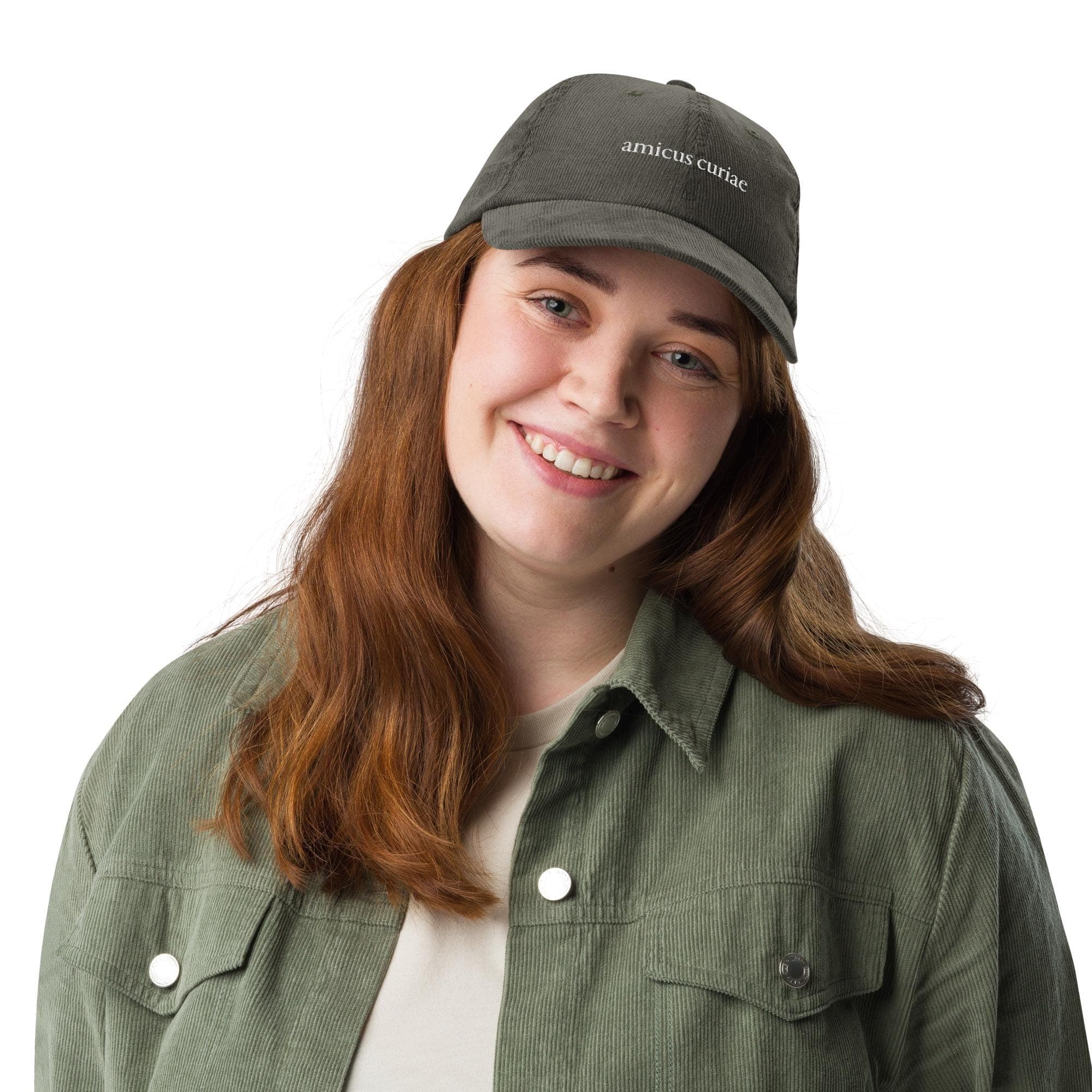 Amicus Curiae Hat | Premium Vintage Corduroy Cap | Embroidered Hat | Law Student Hat
