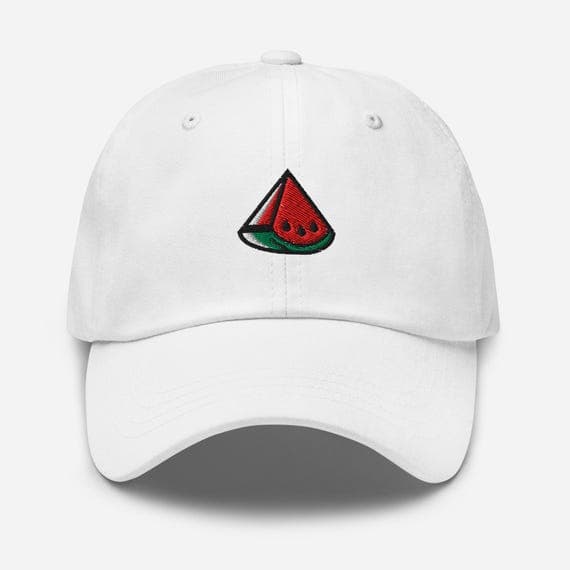 Embroidered Watermelon Hat – Cute Summer Fruit Cap, Watermelon Baseball Dad Hat, Fun Embroidery Gift