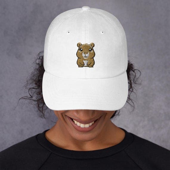 Cute Capybara Hat Embroidered Dad Cap