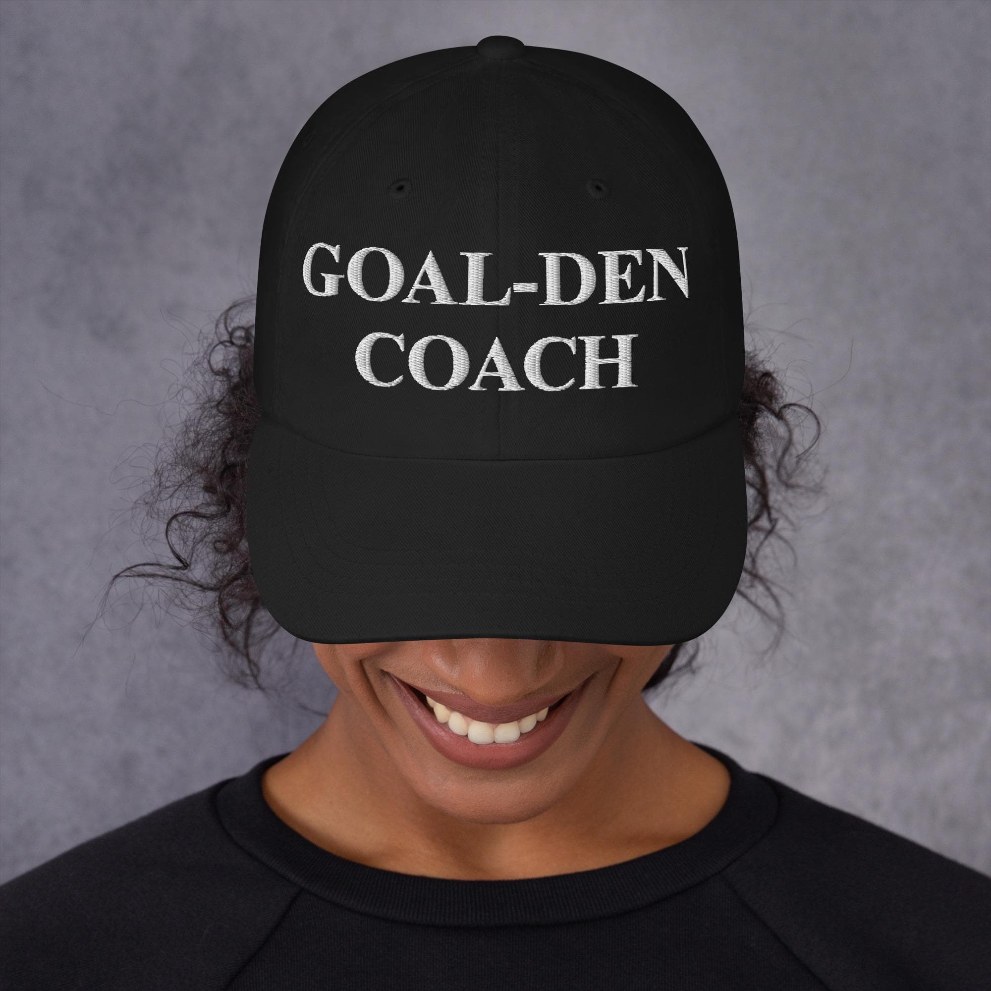 Goal-den leader Hat Embroidered Dad Cap for Football Fans | Coach Hat | Football Coach Gift soccer sports fan
soccer fan
funny coach cap
soccer coach
funny puns
gift for coach
Sports Dad Cap
Motivational Hat
funny hat
Goal Setter
motivational quotes