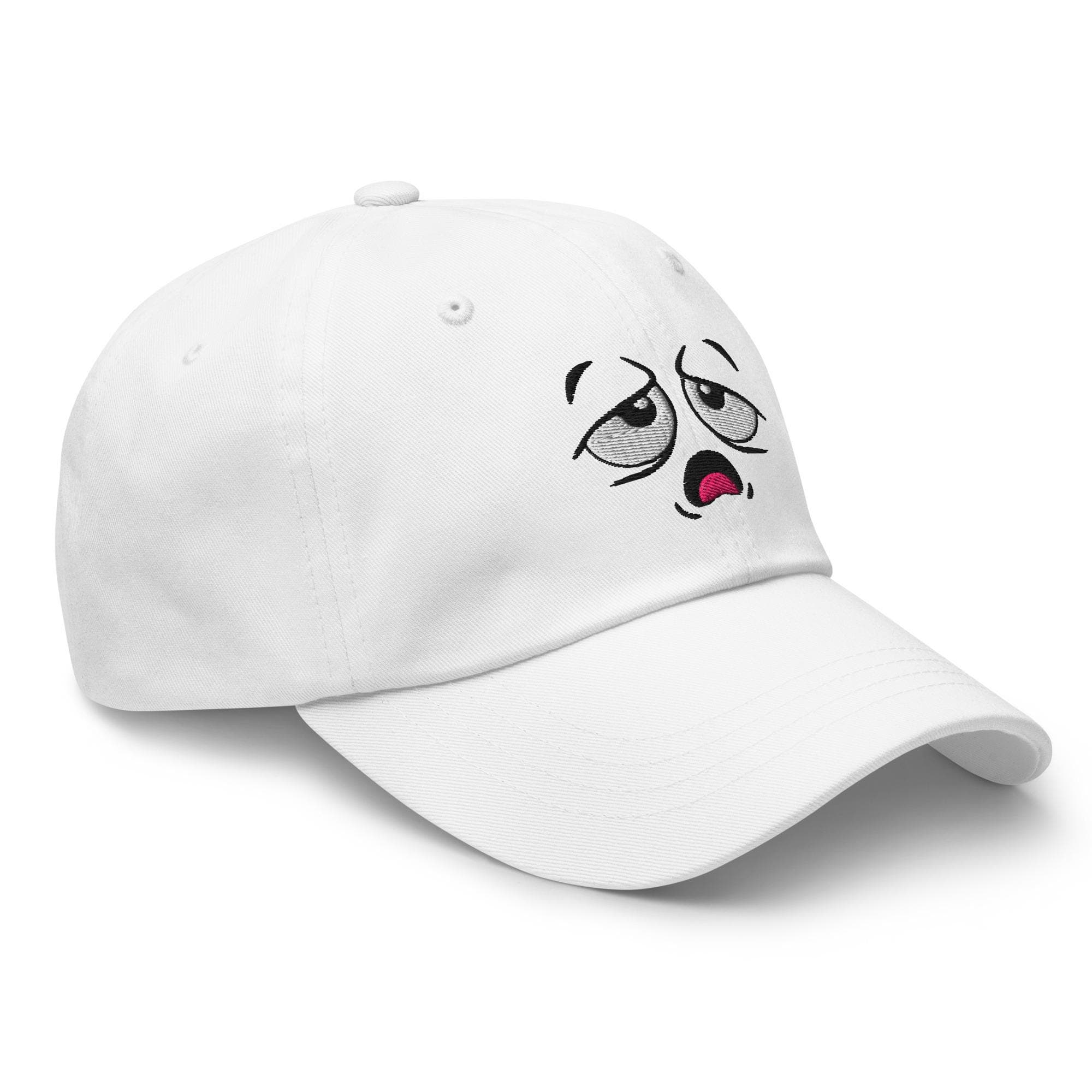 Sad Cartoon Face Embroidered Hat | Cute Kawaii Emoji Cap | Unisex Trendy Hat