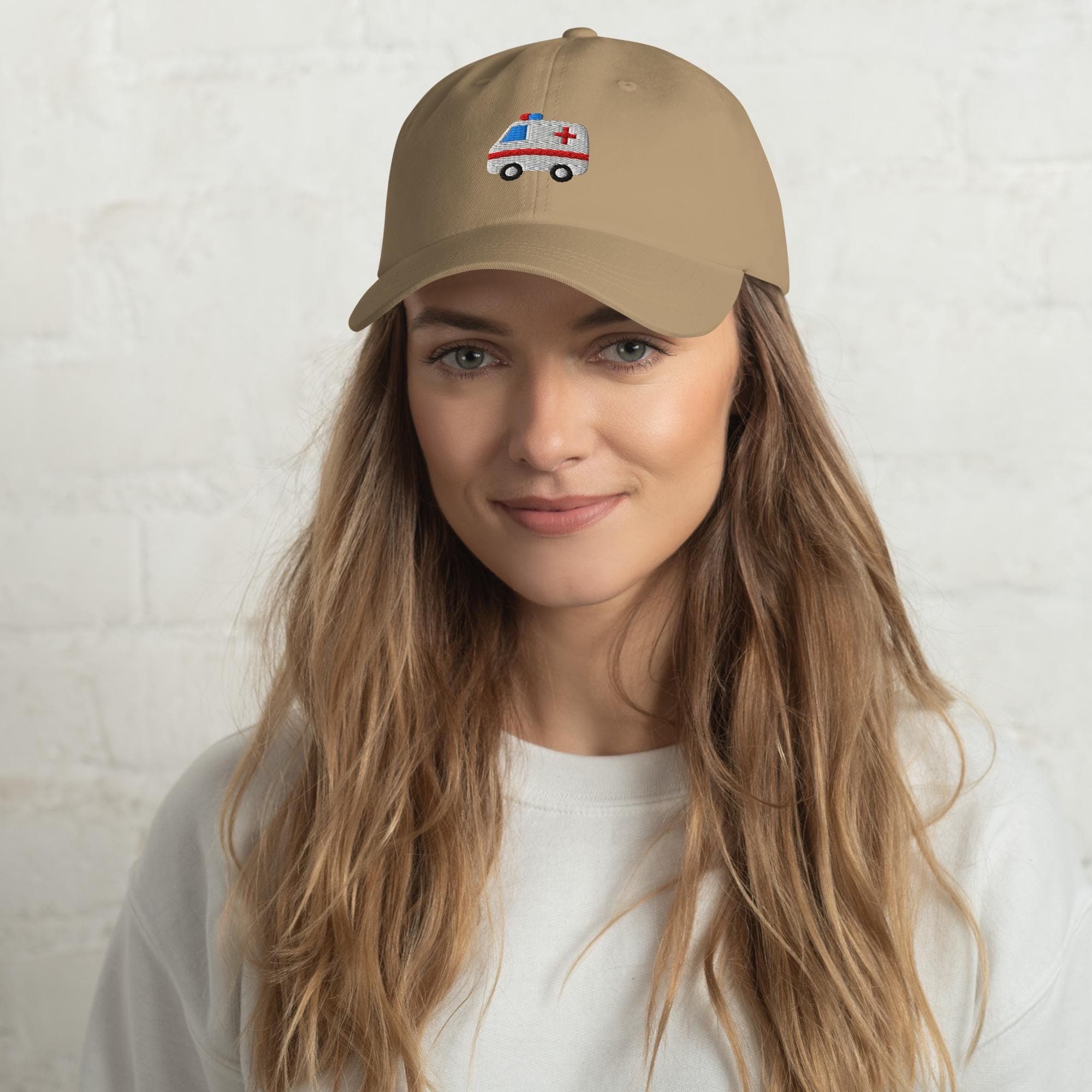 Ambulance Dad Hat Baseball Cap | EMT Paramedic Nurse Gift | Emergency Medical Embroidered Cap