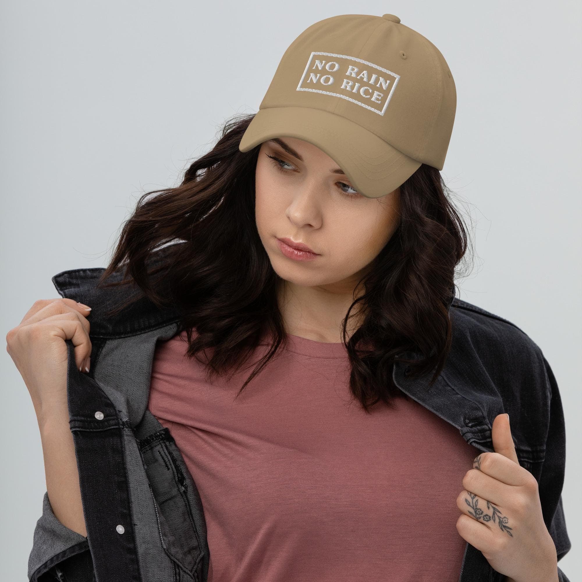 No rain no rice Hat Embroidered Dad Cap funny hat
funny cap
funny dad hat
funny humor on hat
funny quotes on hat
funny sayings on hat
funny sarcasm hat
funny statement hat
funny gift hat
gift for
funny meme hat