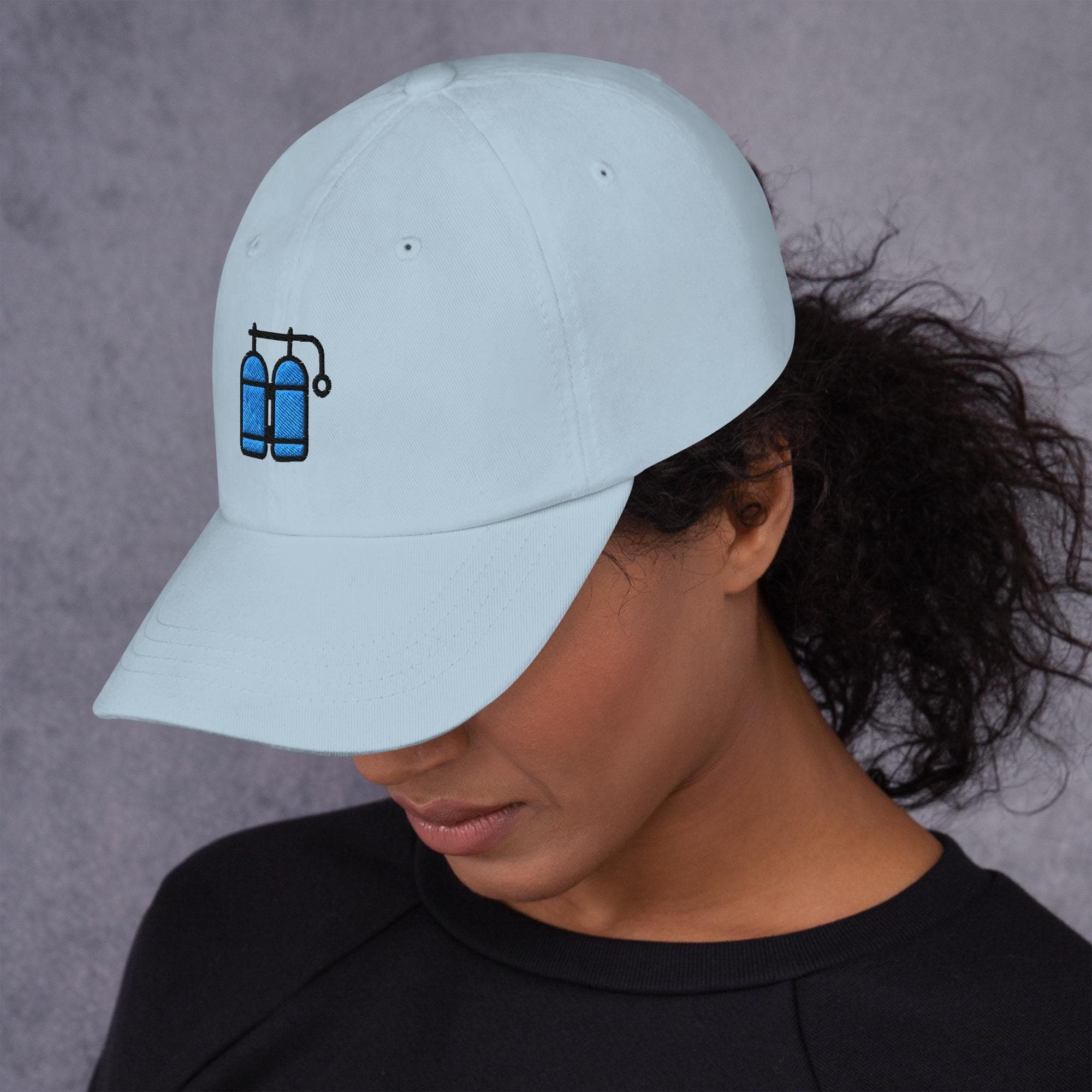 Oxygen Tank Embroidered Cap | Scuba Diving Hat | Swimmer Gift | Athlete Oxygen Icon Cap | Sports Training Baseball Hat | Diver Cap Gift