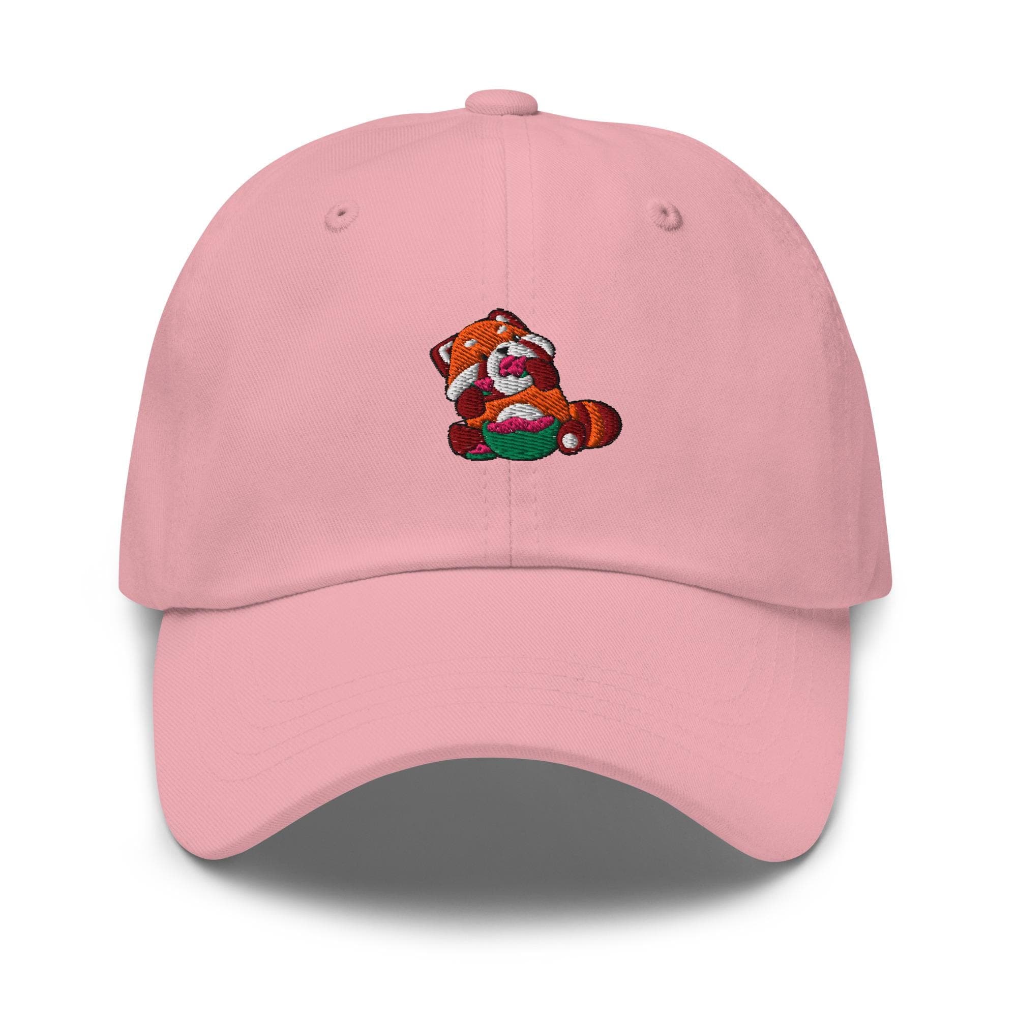 Cute Red Panda Eating Watermelon Embroidered Dad Hat, Gift For Panda Lovers Baseball Cap, Dad Cap Gifts, Gift for Dad Gift for Mom Hat Panda