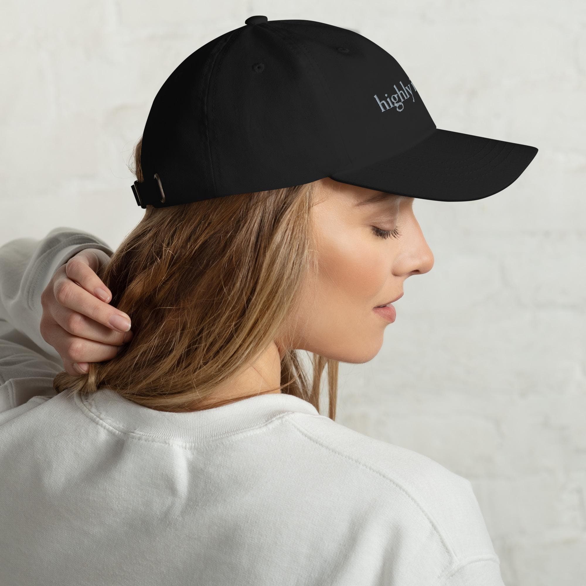 Highly illogical hat Gray Text Embroidered Dad cap | Funny Quotes