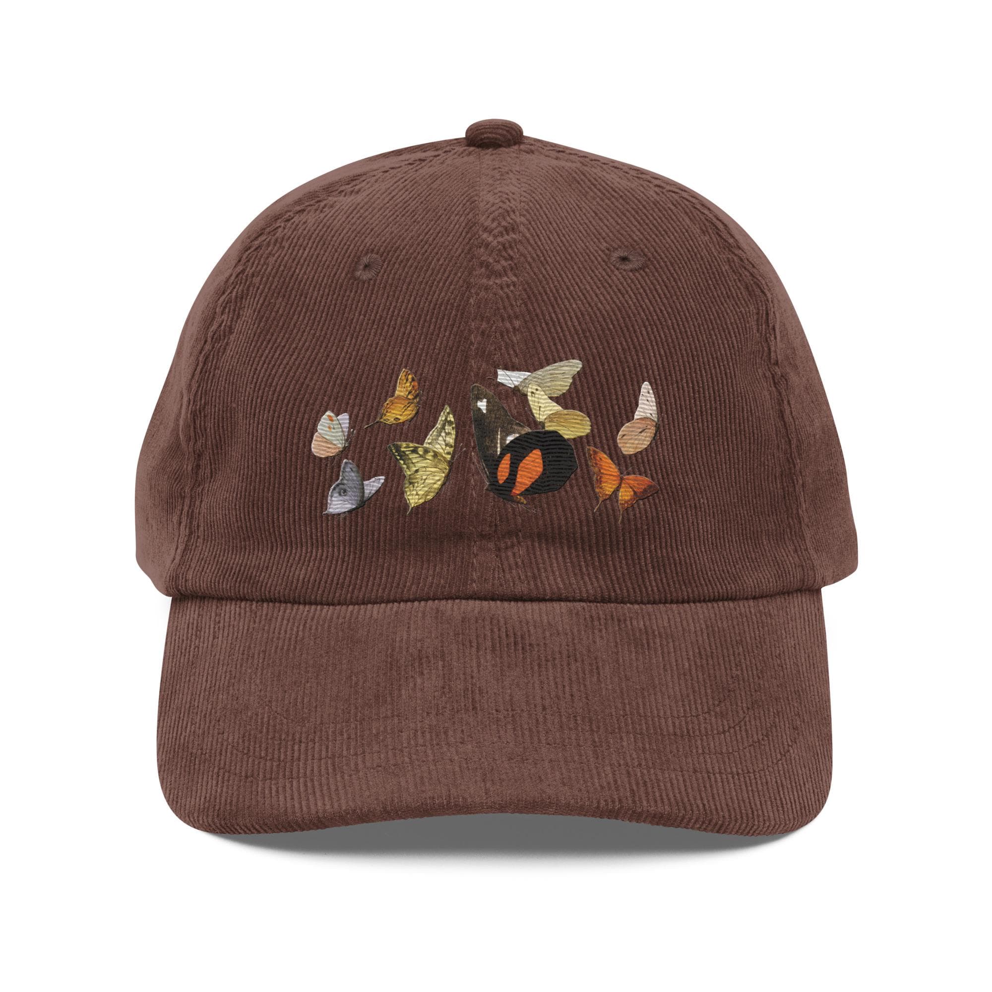 Vintage butterfly Hat | Premium Vintage Corduroy Cap Embroidered Hat
