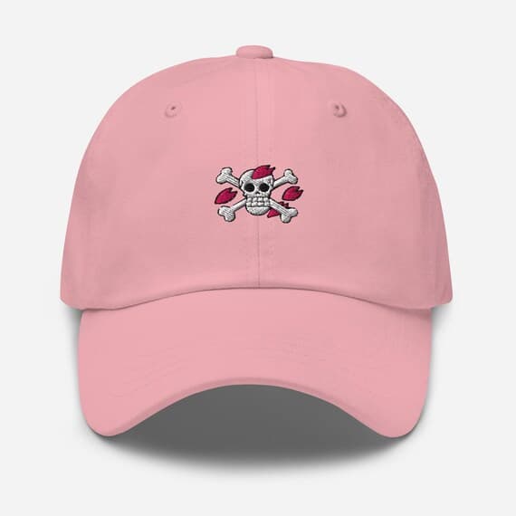Chopper Cap Anime Embroidered Hat Pink Skull Logo Chopper Jolly Roger Baseball Cap