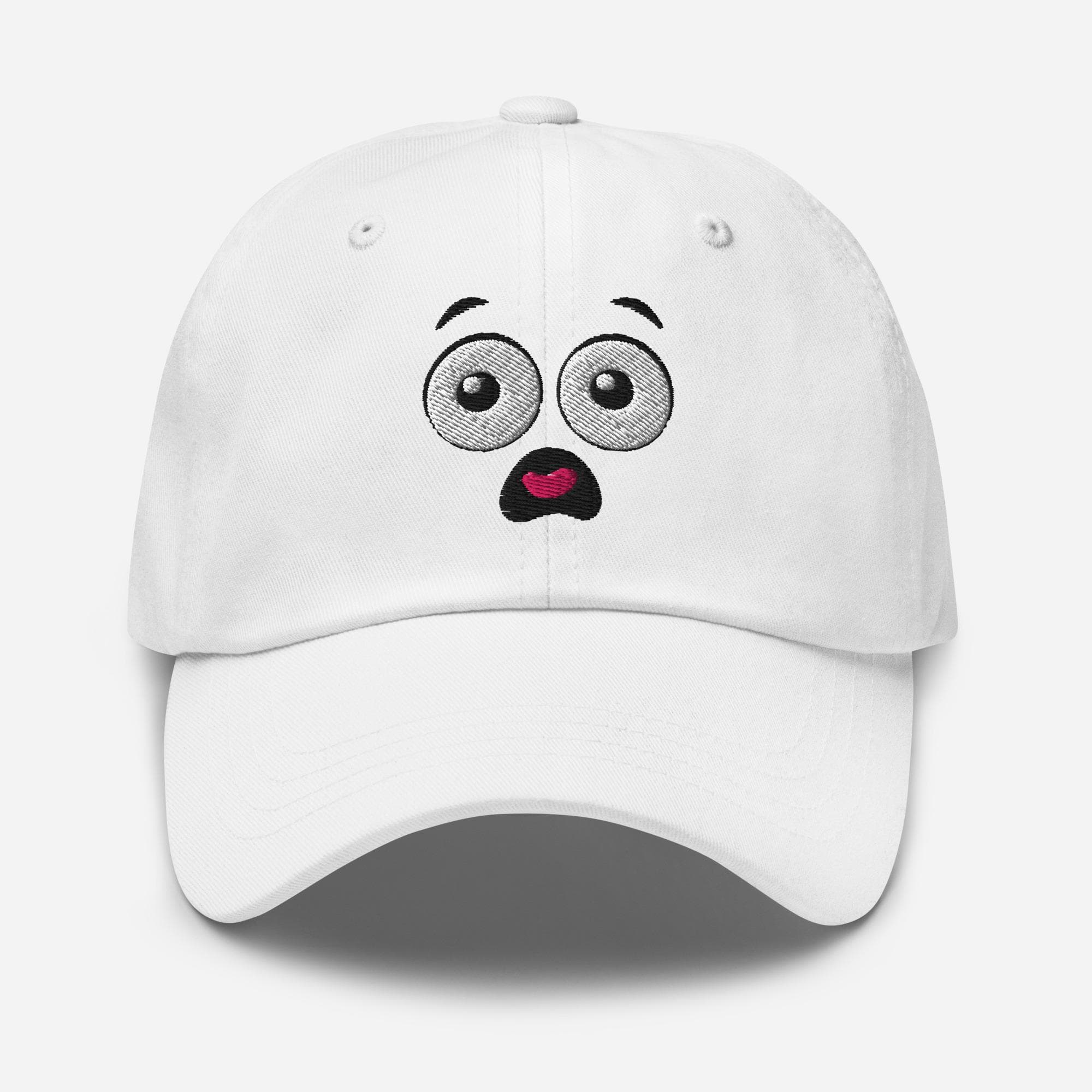 Cartoon Shock Face Embroidered Hat – Funny Expression Dad Cap, Meme Style Baseball Cap, Unique Embroidery Gift for Him or Her