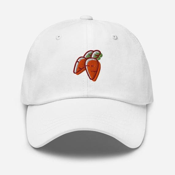 Cute Carrot Baseball Dad Cap | Veggie Lover Hat | Garden Vege Embroidered Cap