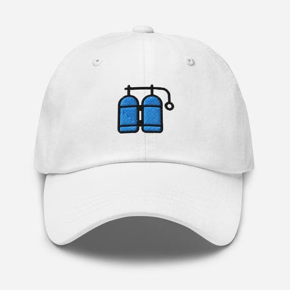 Oxygen Tank Embroidered Cap | Scuba Diving Hat | Swimmer Gift | Athlete Oxygen Icon Cap | Sports Training Baseball Hat | Diver Cap Gift