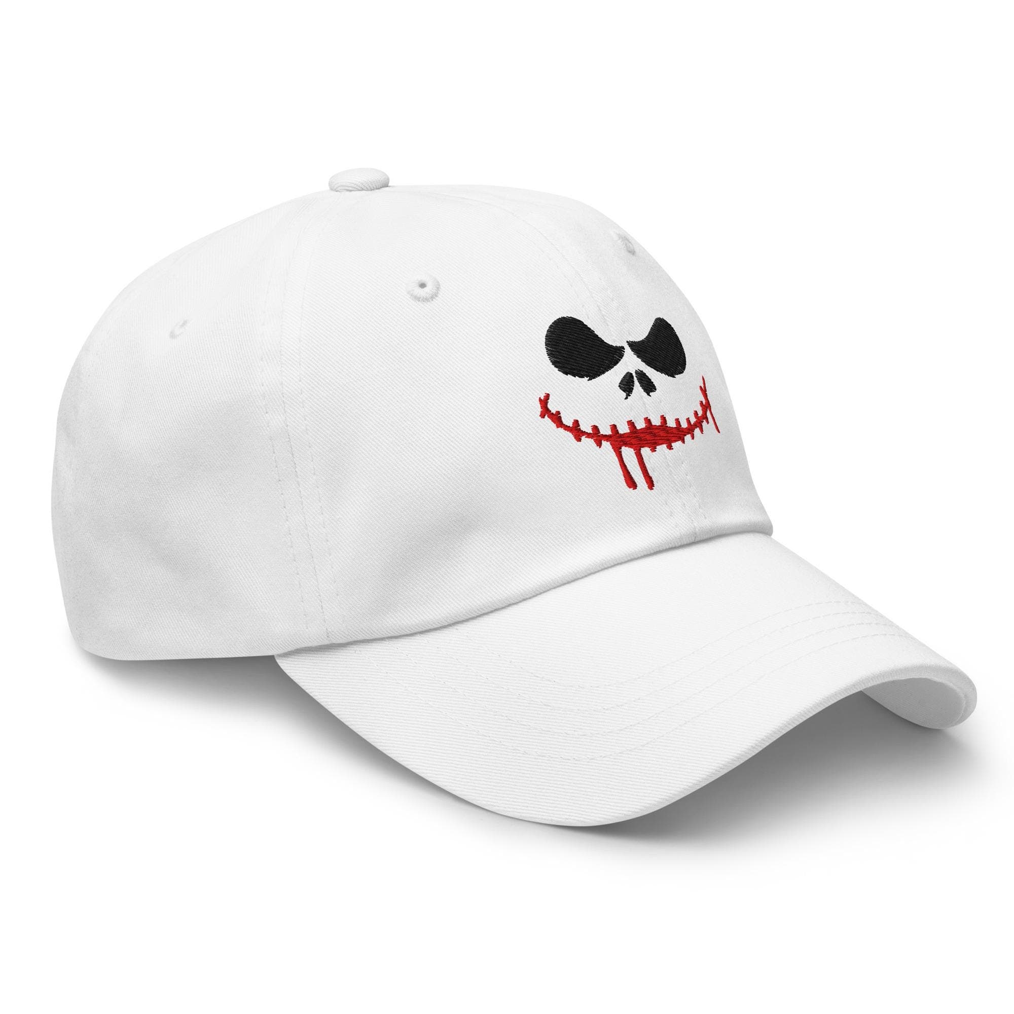 Jack Skellington Smile Hat, Halloween Dad Cap, Embroidered Jack Face Cap, Spooky Pumpkin King Baseball Hat, Gothic Gift for Him or Her