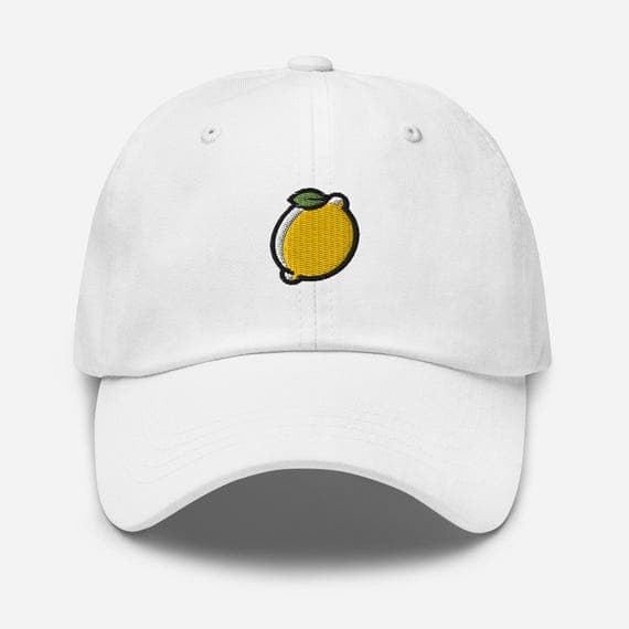 Cute Lemon Embroidered Hat – Fruit Baseball Cap, Summer Dad Hat, Kawaii Lemon Gift