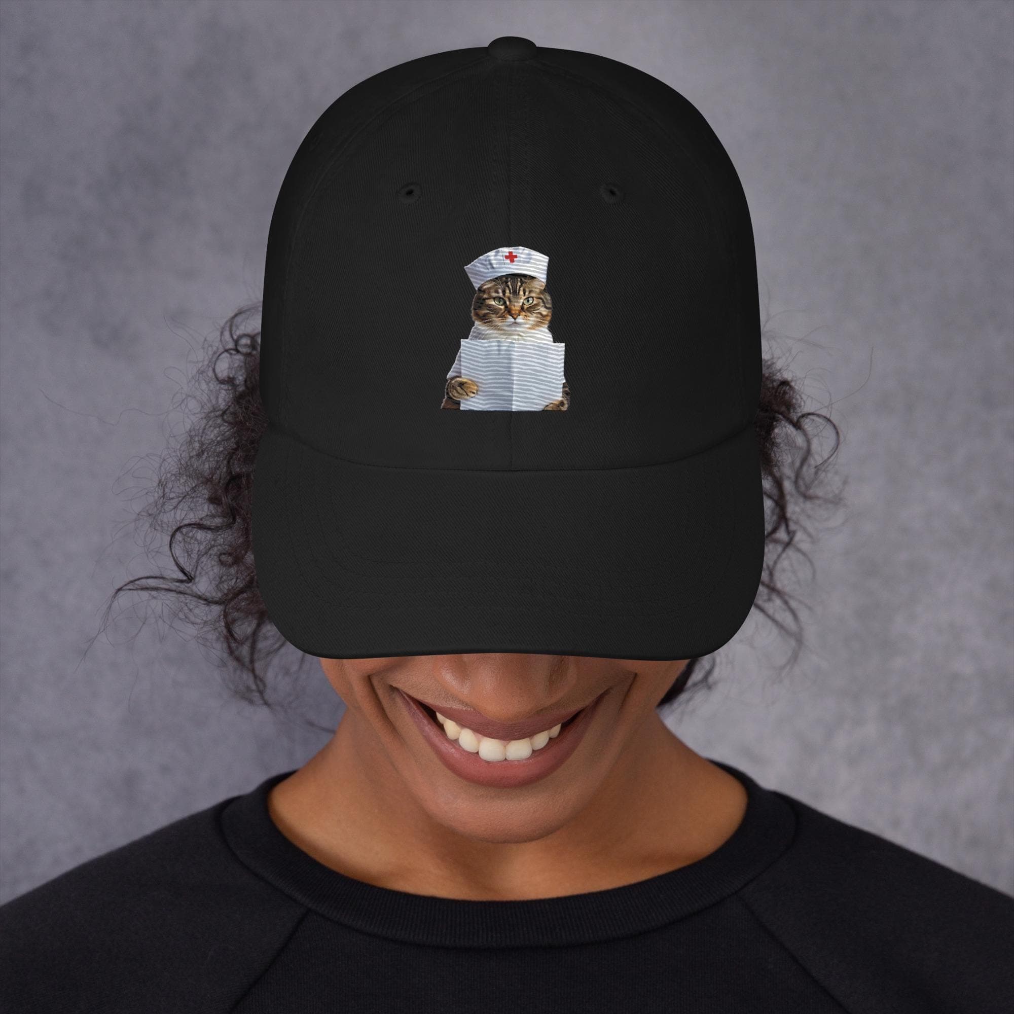 Nurse Cat Hat Embroidered Dad Cap 
gift for nursing
nursing student gift
nursing student hat
medical student gift
gift for doctor
funny cat
funny cat hat
birthday gift