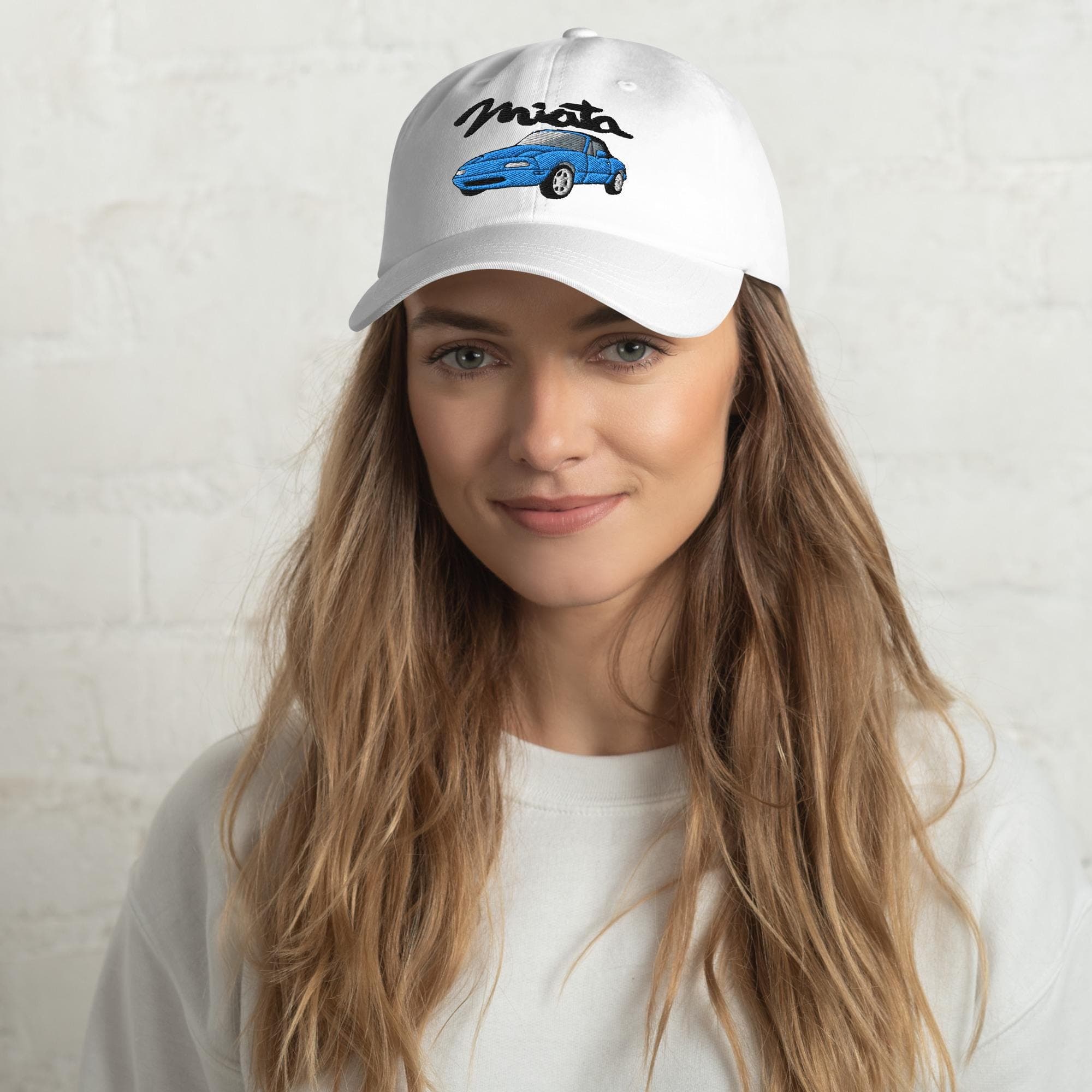 Teal Blue Miata Mazda Hat Embroidered Dad Cap