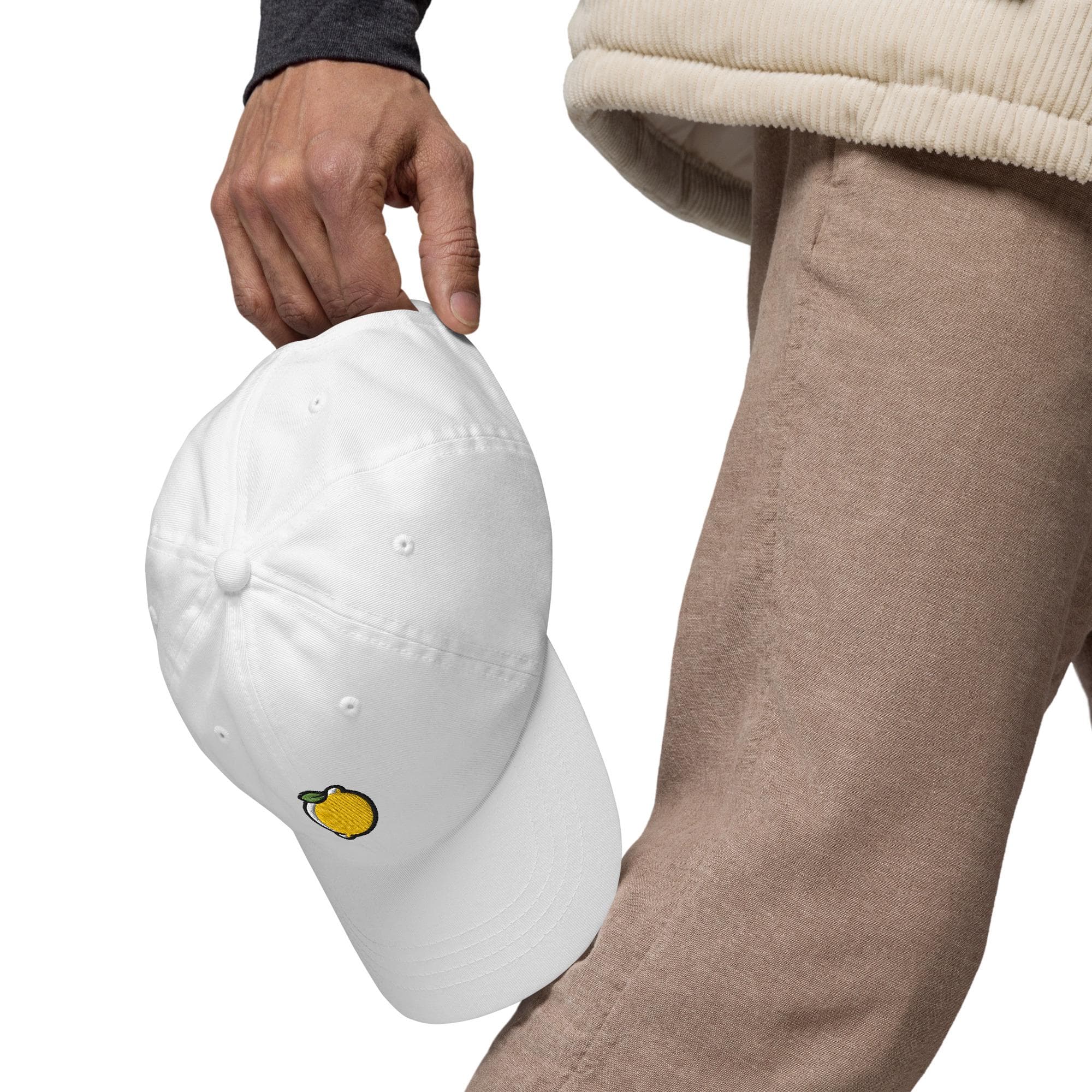 Cute Lemon Embroidered Hat – Fruit Baseball Cap, Summer Dad Hat, Kawaii Lemon Gift