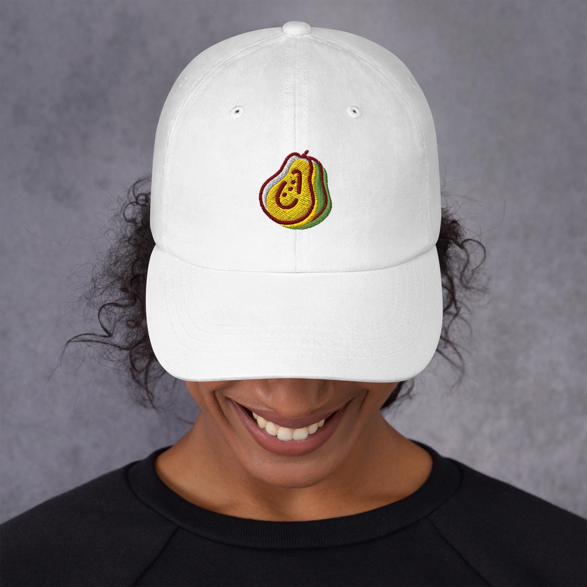 Cute Pear Dad Cap | Fruit Embroidered Baseball Hat | Casual Summer Adjustable Hat | Gift for Fruit Lovers