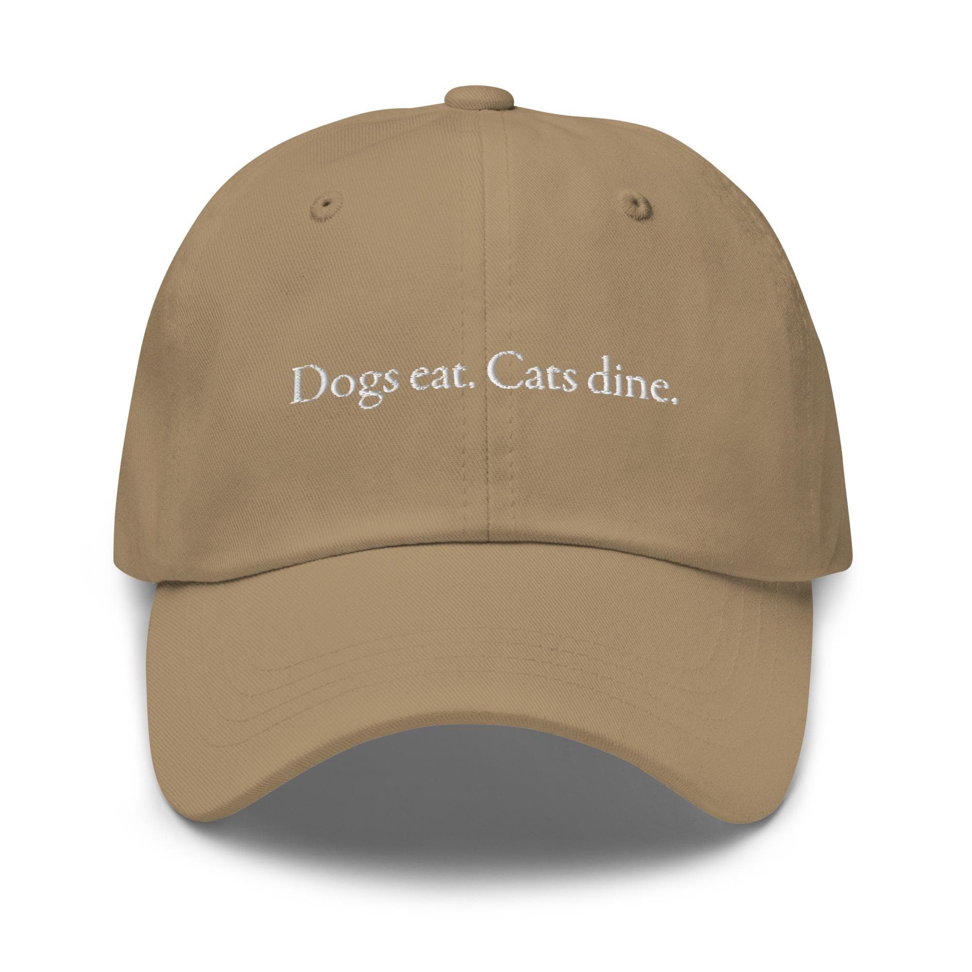Dogs eat Cats dine Hat | Embroidered Dad Cap | Funny Cat Quotes on Hat | Gift for Cat Lover Owner