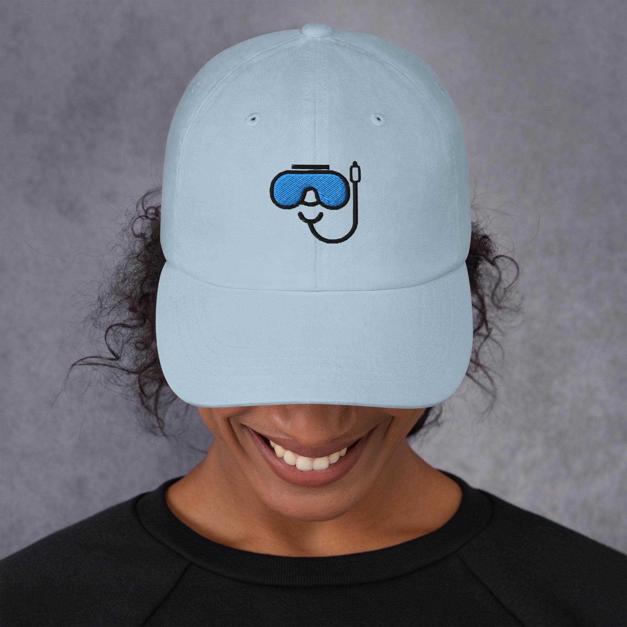 Scuba Diving Hat Embroidered Cap with Diving Goggles Icon | Diver Gift | Ocean Adventure Baseball Cap for Snorkel & Dive Lovers
