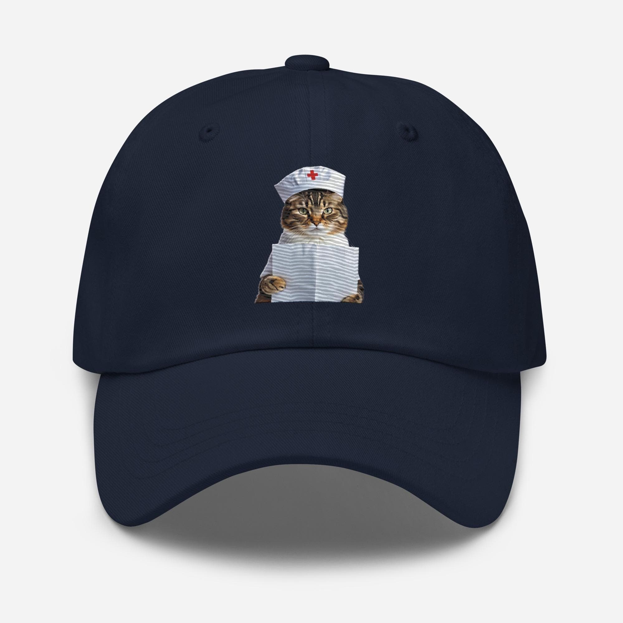Nurse Cat Hat Embroidered Dad Cap 
gift for nursing
nursing student gift
nursing student hat
medical student gift
gift for doctor
funny cat
funny cat hat
birthday gift
