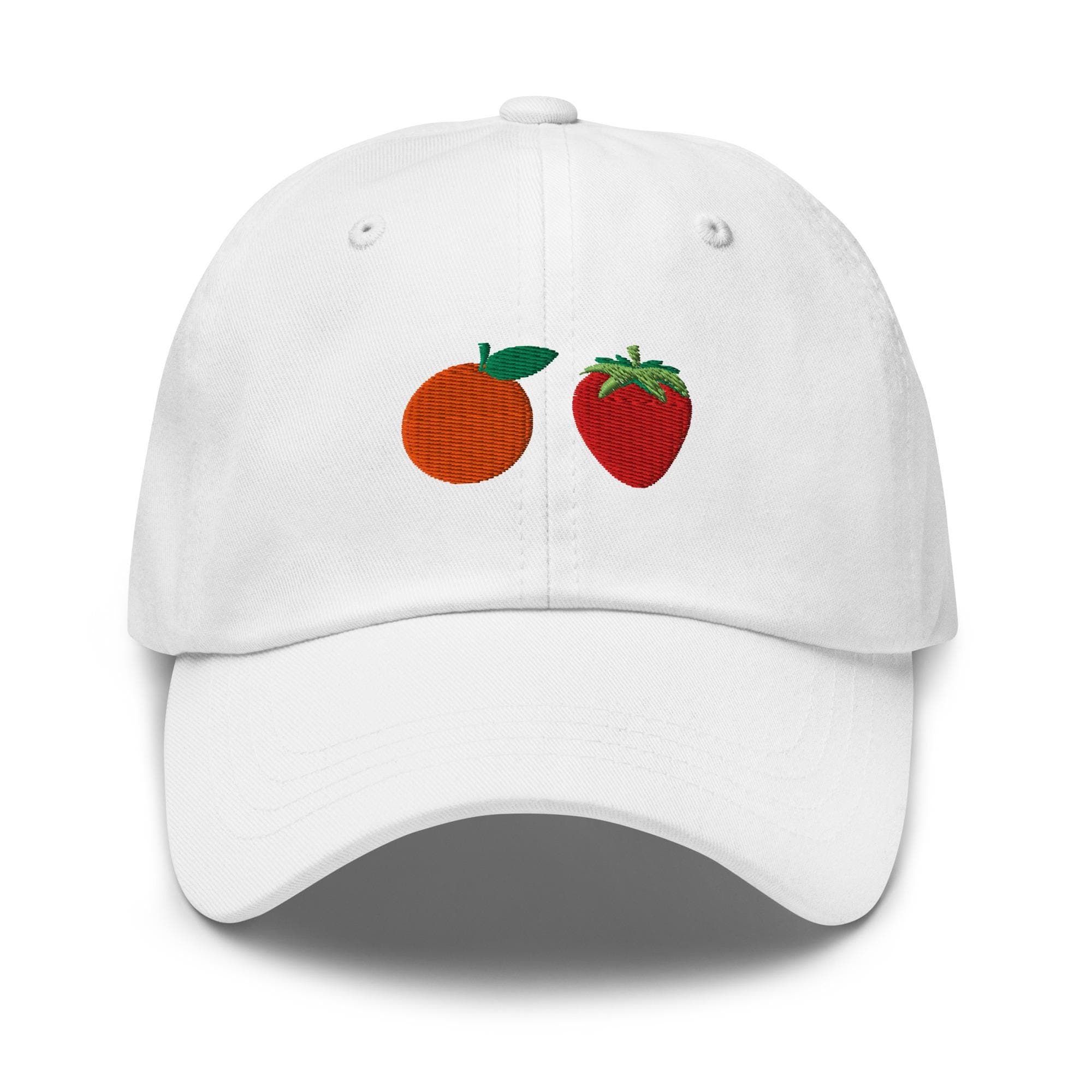 Strawberry and Orange Hat Embroidered Hat Cute Fruit Gift for Strawberry Lover Orange Lover Unisex Baseball Hat Strapback Vegetarian Hat