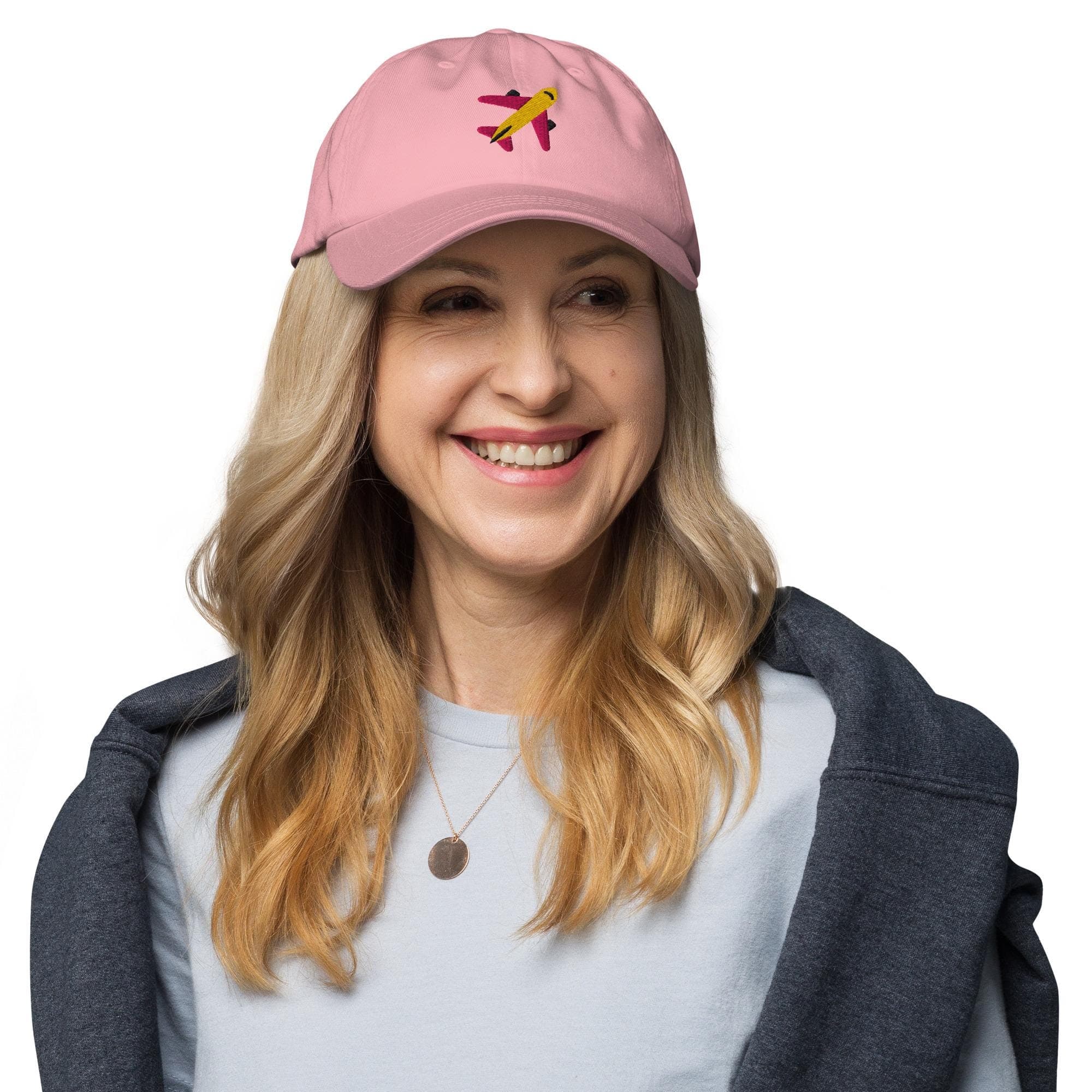 Airplane Baseball Dad Cap – Embroidered Pilot Hat, Travel Gift for Aviation Lovers, Flight Enthusiast Adjustable Cap