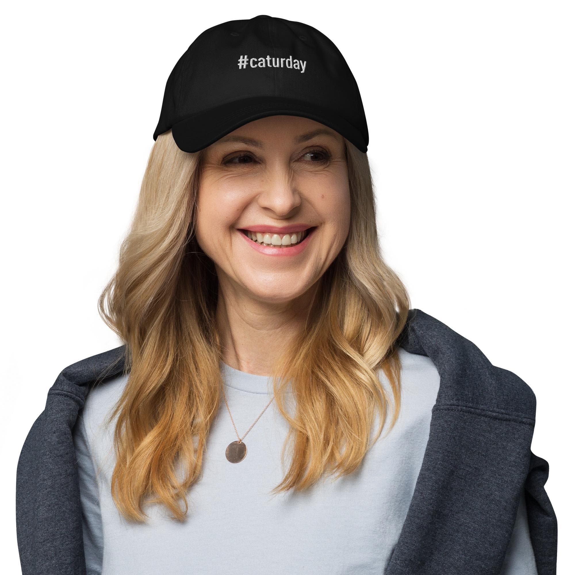 Caturday Hashtag Hat | Embroidered Dad Hat | Cat Hat Gift for Cat Lovers and Cat Owners