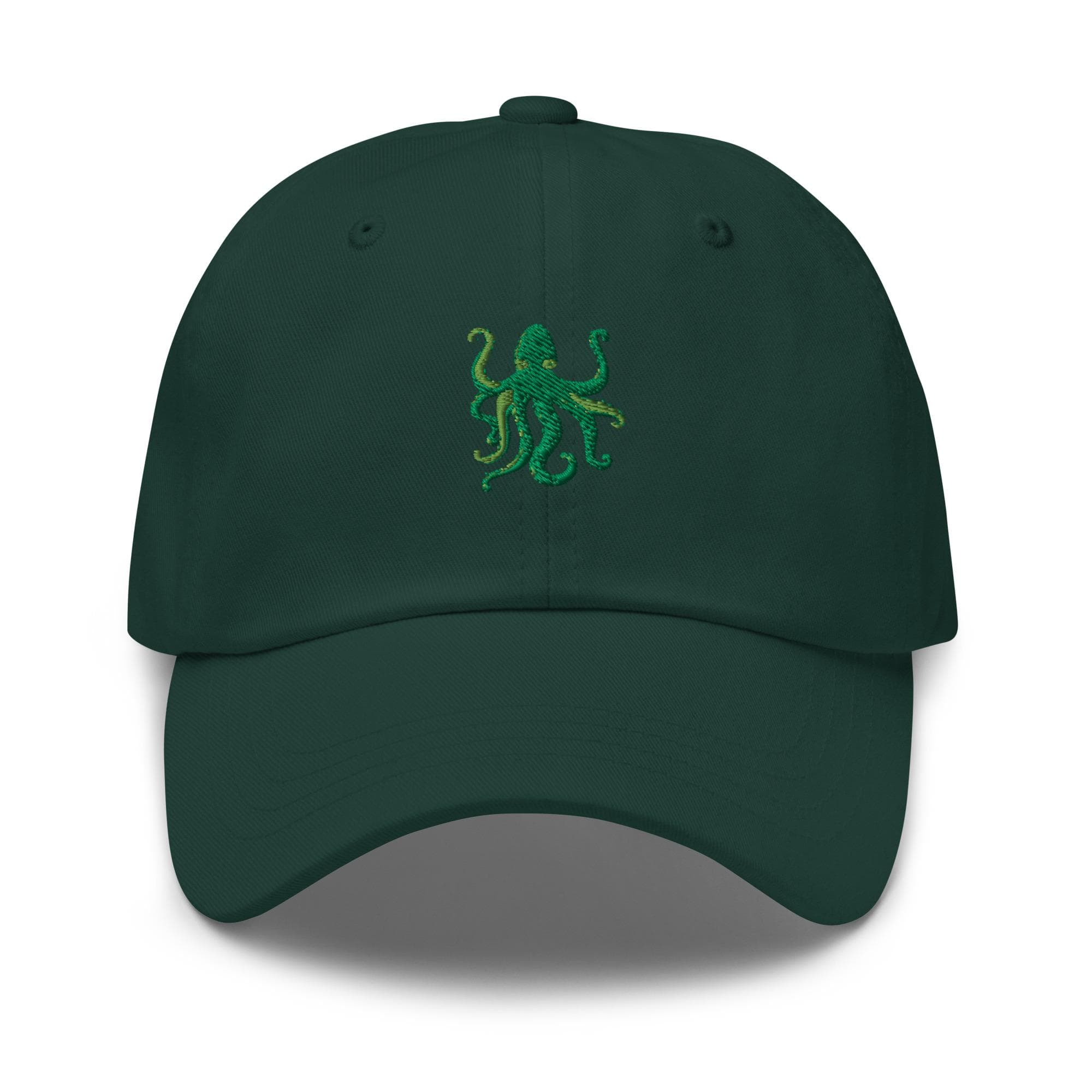 Cute Green Octopus Embroidered Dad Hat Gift Octopus Lover Cap Gift Sea Creature Cap Sea Animals Hat Gift