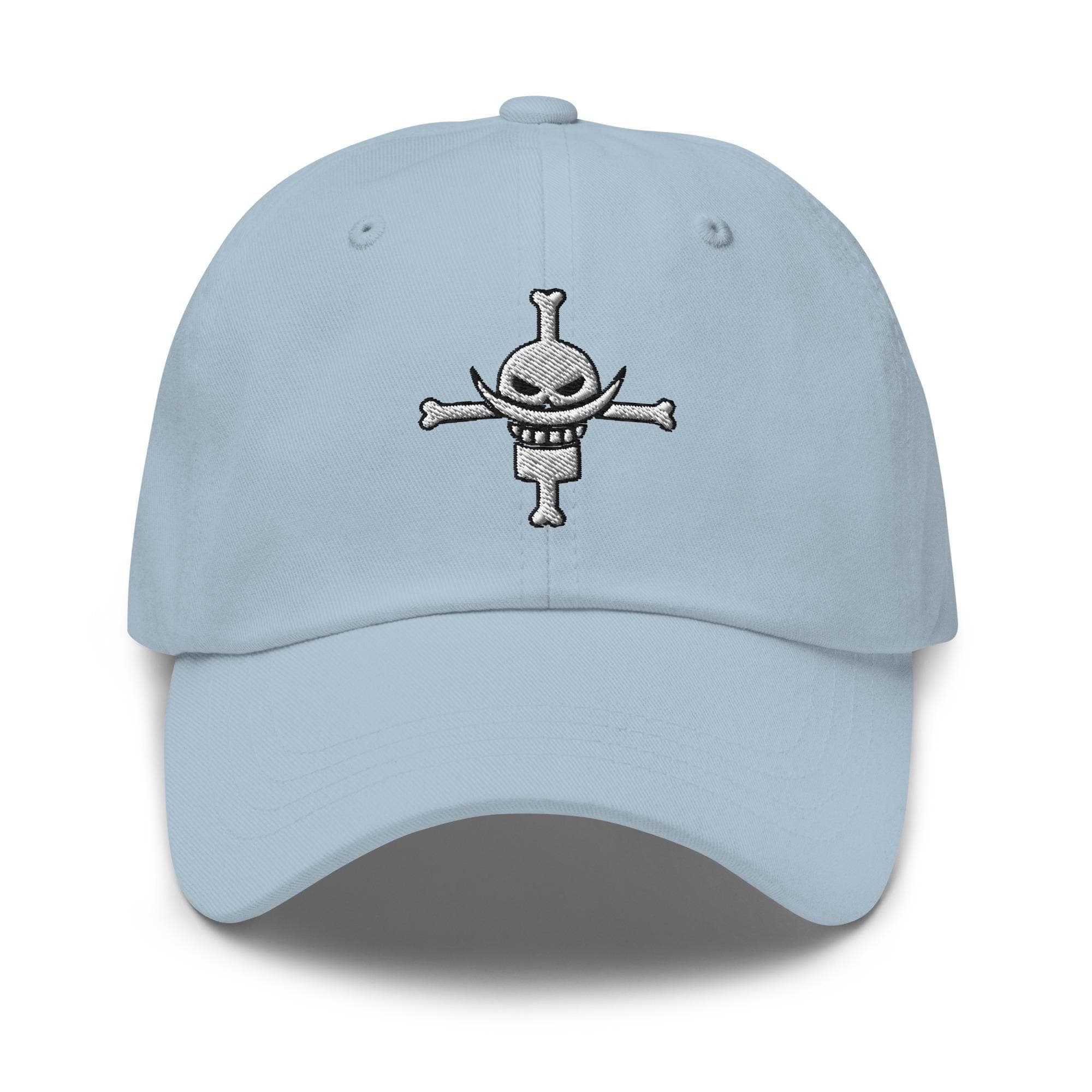 Whitebeard Pirates Logo Anime Embroidered Hat Cross and Skull Logo White Beard Jolly Roger Baseball Cap